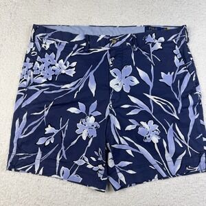 Polo Ralph Lauren Shorts Mens 38 Blue Floral Stretch Straight Fit Chino Preppy